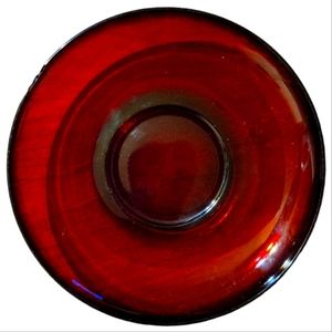 Vtg 41-69 Arcoroc France Red Ruby Cranberry Glass Saucer